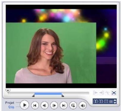 ULEAD VIDEO STUDIO 9 - Pour spécifique les paramètres de Clé chroma pour le clip d'incrustation courant : - 1