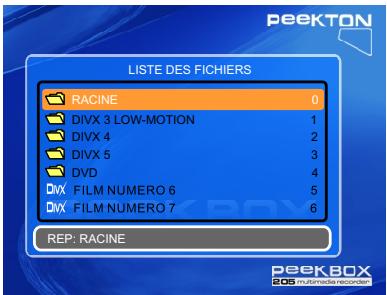 PEEKTON PEEKBOX 205 - Menu FICHIER - 1
