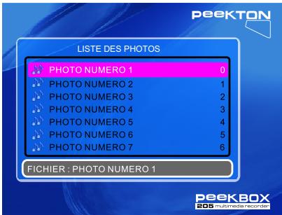PEEKTON PEEKBOX 205 - Menu PHOTO - 1
