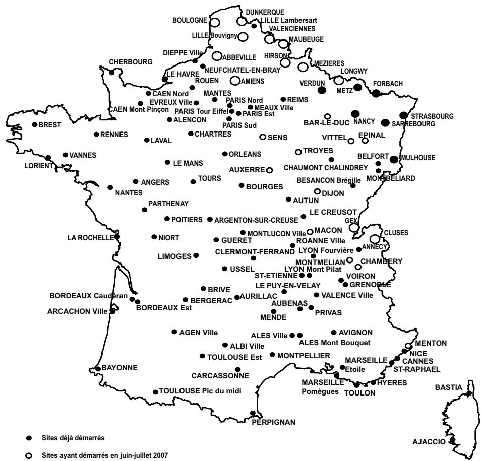 PEEKTON PK 1200 TNT - Carte des sites TNT (source CSA) - 1