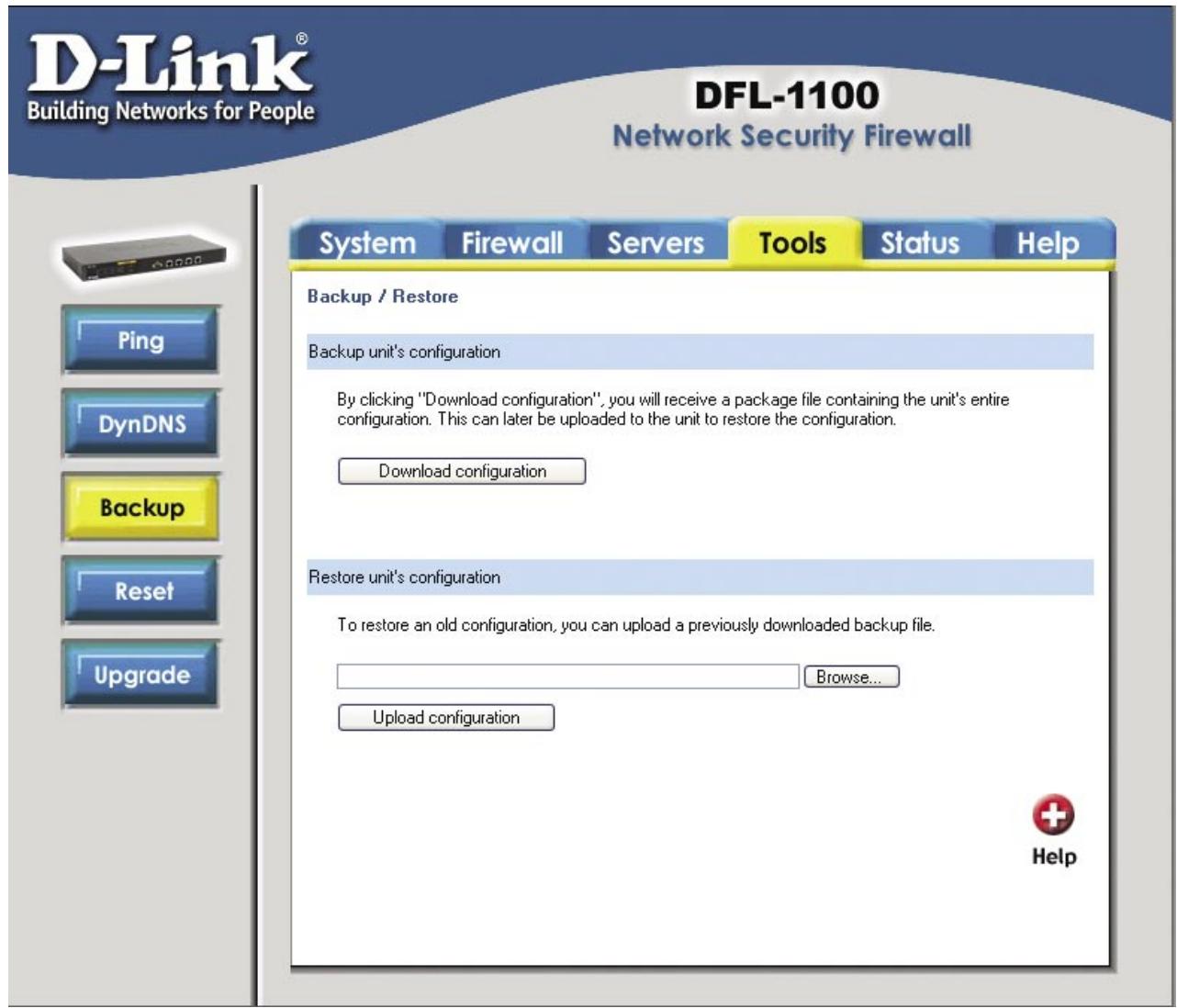 D-LINK DFL-1100 - Sauvegarde - 1