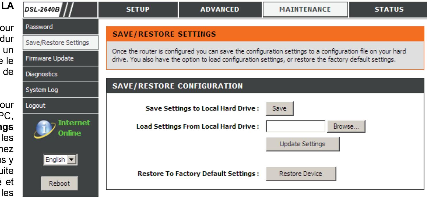 D-LINK DSL-2640B,  DSL-2680 - ENREGISTERRER/RESTAURER - 1