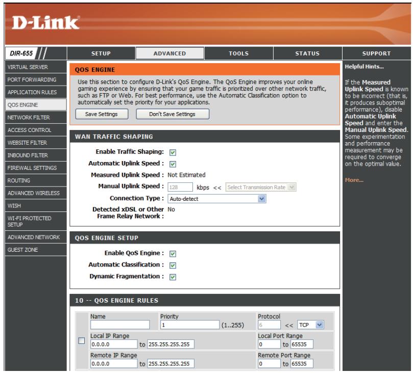 D-LINK DIR-655 - QoS Engine (Moteur QoS) - 1
