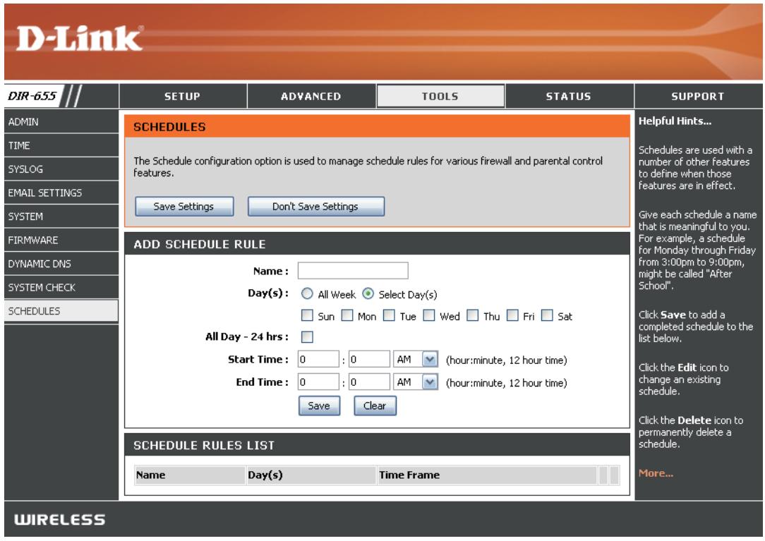 D-LINK DIR-655 - Calendriers - 1