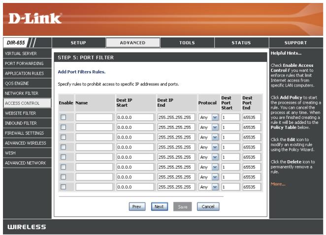 D-LINK DIR-655 - Assistant de contrôle d'accès (suite) - 2