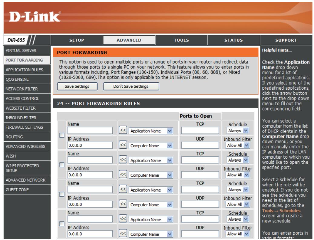 D-LINK DIR-655 - Serveur virtuel - 2