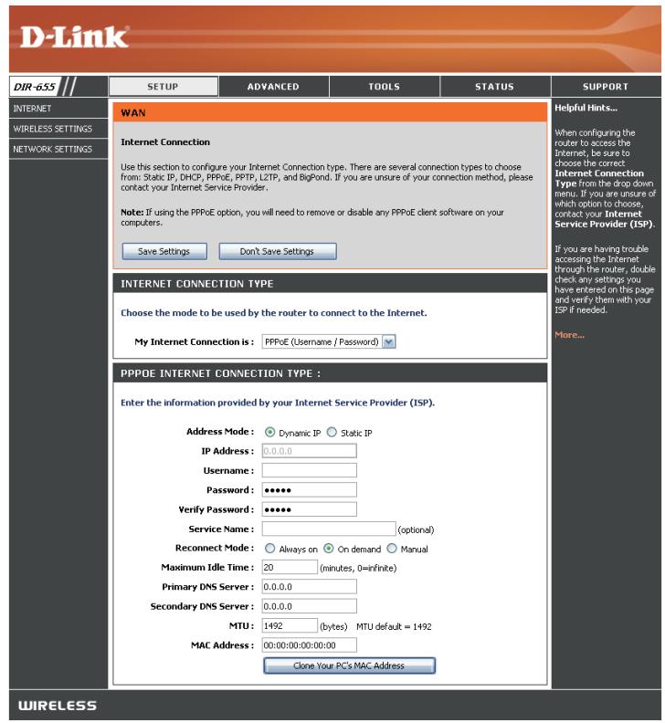 D-LINK DIR-655 - Configuration Internet PPPoE (DSL) - 1