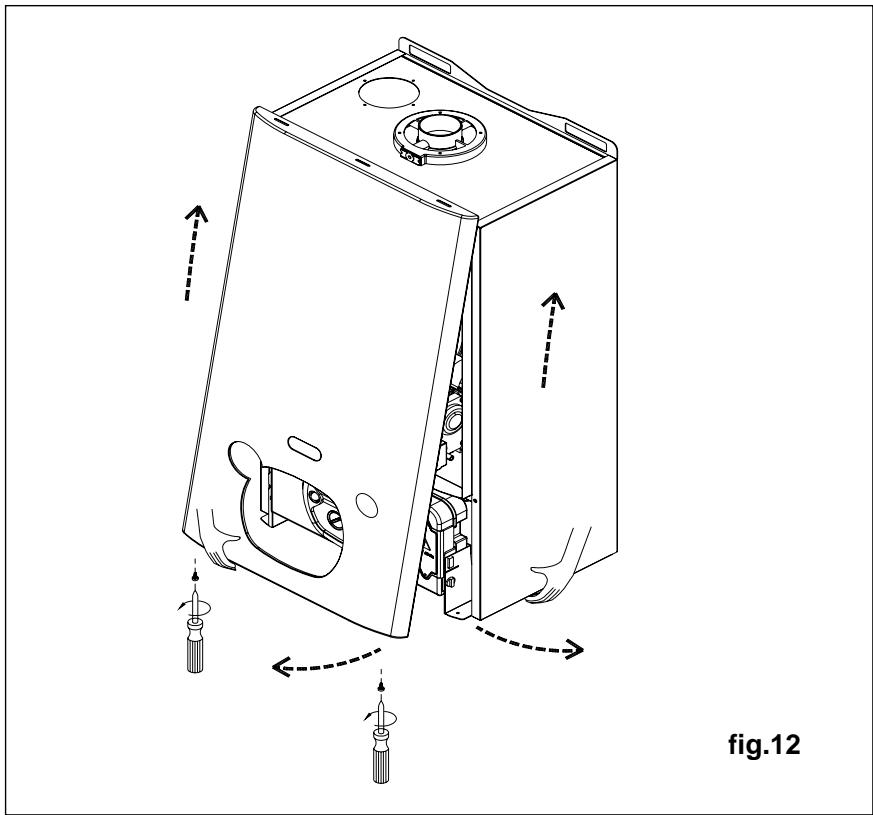 DEVILLE DMC 24 - Pour accéder aux branchements électriques du tableau de commandes, procéder comme suit (fig. 13) : - 1