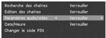 CGV PREMIO ST1 - Verrouillage : «paramètres audio/vidéo - 1