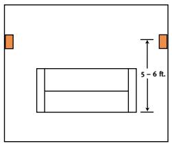 JBL ESC 333 (220-240V) - Premièrement. Positionnement des enceintes - 8