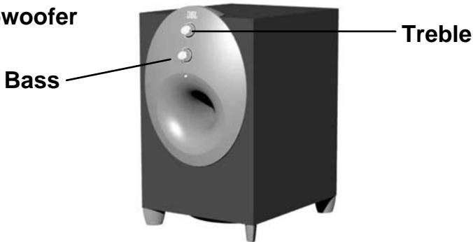 JBL INVADER - Controls on the Subwoofer - 1