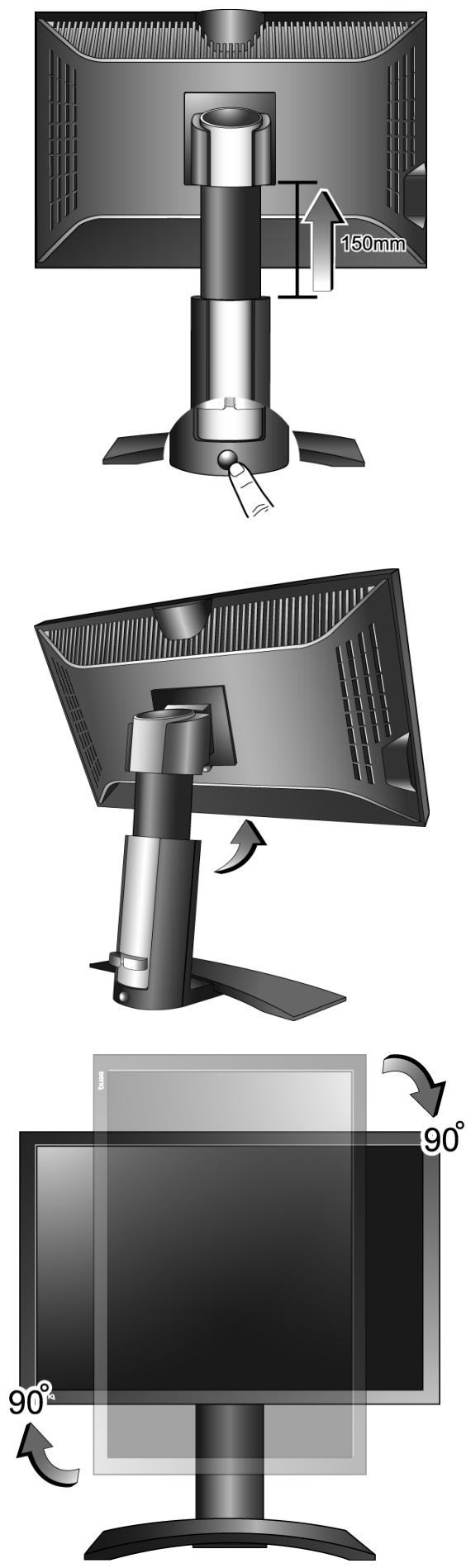 BENQ FP241W - Pour faire pivoter l'affichage - 1