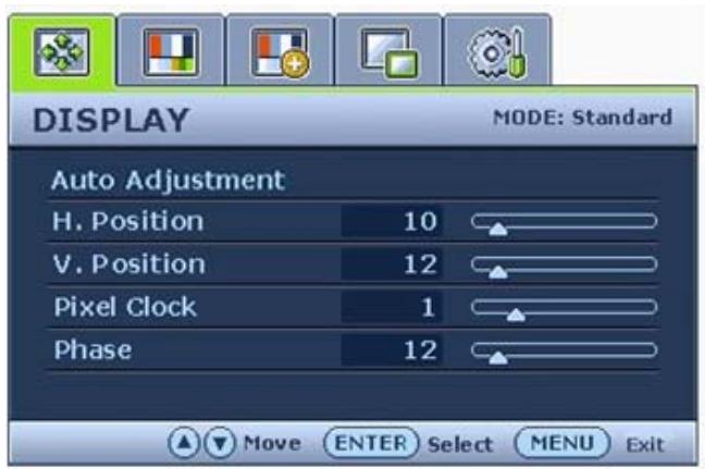 BENQ FP241W - Main menu mode (Mode du menu principal) - 3