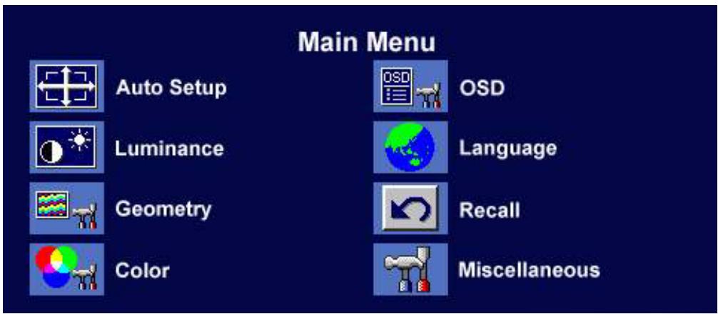 BENQ FP91G X - Mode Menu Principal - 1