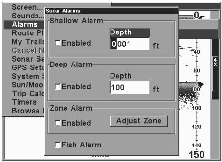 LOWRANCE GLOBALMAP 3000MT - Alarmes - 2