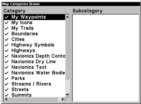 LOWRANCE GLOBALMAP 3000MT - Catégories de carte dessinées - 1