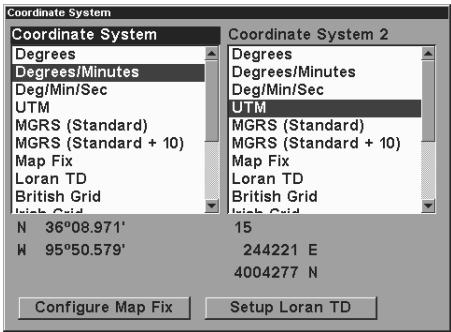 LOWRANCE GLOBALMAP 3000MT - Système de coordonnées - 1
