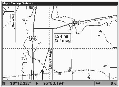 LOWRANCE GLOBALMAP 3000MT - Distance du curseur - 1