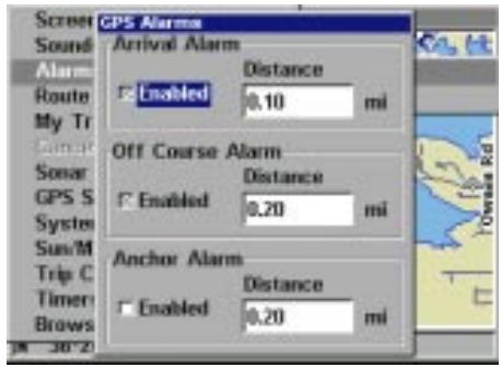 LOWRANCE GLOBALMAP 3000MT - Alarmes - 1