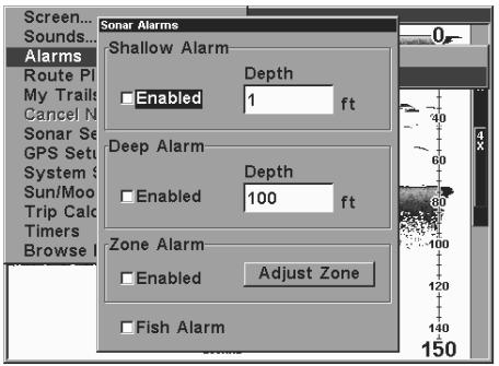 LOWRANCE GLOBALMAP 3000MT - Alarmes - 1