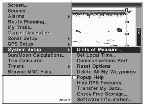 LOWRANCE GLOBALMAP 3000MT - Unités de mesure - 1