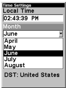 LOWRANCE IFINDER H2O - Once in the Time Settings menu: - 2
