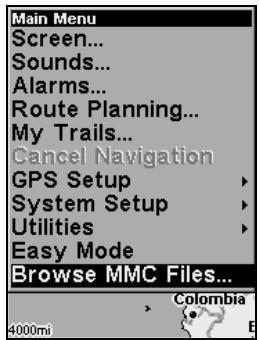 LOWRANCE IFINDER H2O - Check MMC Files and Storage Space - 1