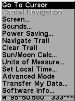 LOWRANCE IFINDER H2O - Main Menu - 1