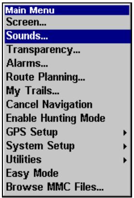 LOWRANCE IFINDER HUNT C - Sons et styles des alarmes - 2