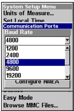 LOWRANCE IFINDER HUNT C - Configuration du port com - 3