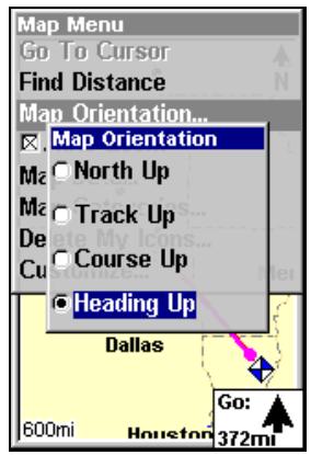 LOWRANCE IFINDER HUNT C - Orientation de la carte - 3