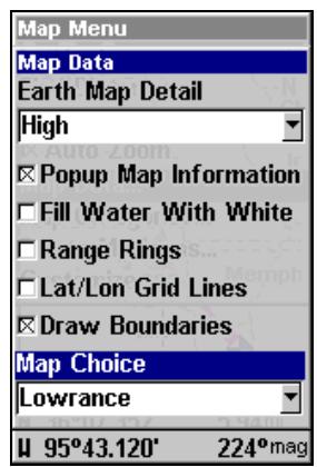 LOWRANCE IFINDER HUNT C - Pour afficher un graphique navionics: - 2