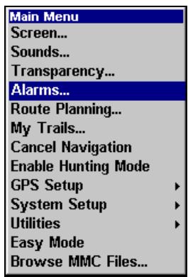 LOWRANCE IFINDER HUNT C - Alarmes - 1