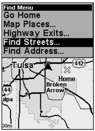 LOWRANCE IFINDER HUNT C - Rechercher des rues ou des intersections rechercher une rue - 1