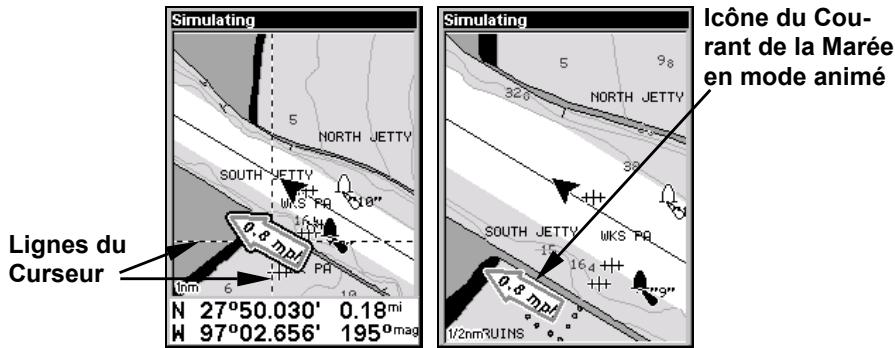 LOWRANCE IFINDER HUNT C - Pour visualiser les informations sur le courant de la marée: - 1