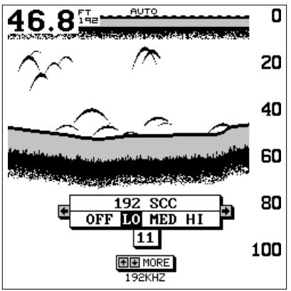 LOWRANCE X75 - Ajustement de precision de la surface du graphique - 1
