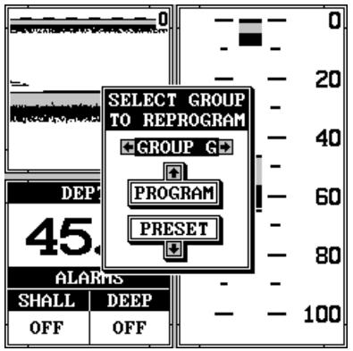 LOWRANCE X75 - Reprogrammation des groupes de fenêtres - 5