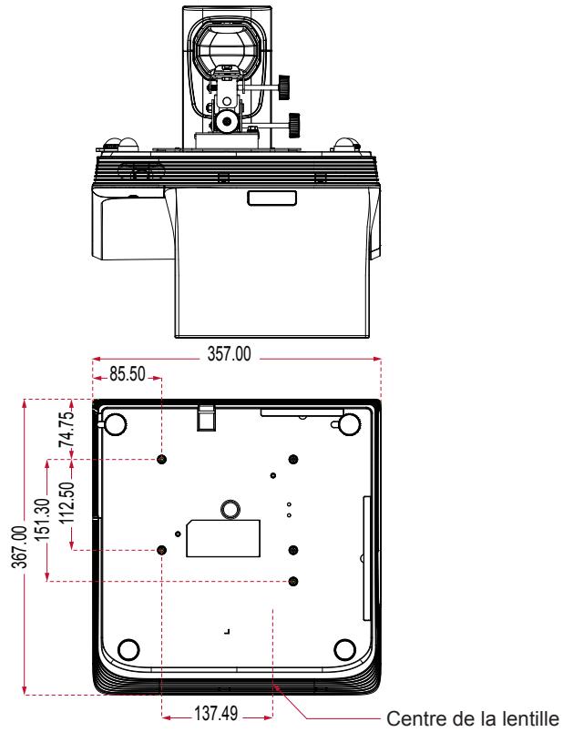 OPTOMA W307UST - Installation au plafond - 2