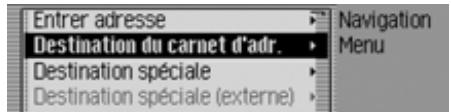 BECKER CASCADE PRO 7941 - Sélectionner une destination dans le carnet d'adresses - 1