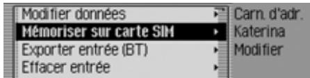 BECKER CASCADE PRO 7941 - Mémoriser une entrée de carnet d'adresses sur la carte SIM - 1