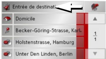 BECKER TRAFFIC ASSIST Z101 - Le menu de saisie de destination - 1