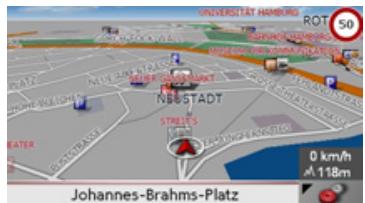 BECKER TRAFFIC ASSIST Z101 - Affichage de la carte sans guidage vers la destination - 1