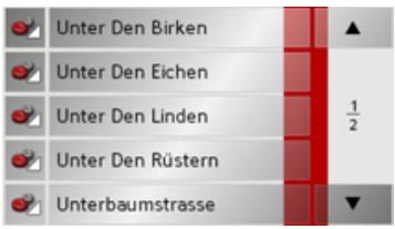 BECKER TRAFFIC ASSIST Z101 - Utilisation de la liste des rues - 1