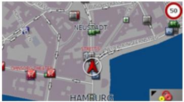 BECKER TRAFFIC ASSIST Z250 FERRARI - Affichage de la carte sans guidage vers la destination - 1