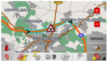 BECKER TRAFFIC ASSIST Z250 FERRARI - Représentation sur la carte de messages TMC - 1