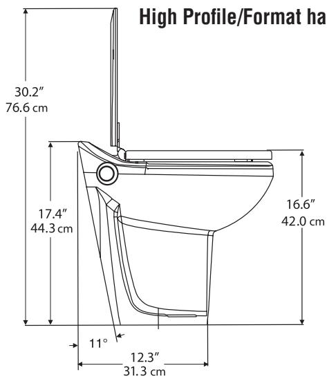 THETFORD TECMA EASYFIT - Tecma easyfit dimensions /dimensions de tecma easyfit - 1