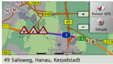 BECKER TRAFFIC ASSIST Z102 - Réprésentation de messages TMC sur la carte* - 1
