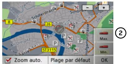 BECKER TRAFFIC ASSIST Z102 - Modification des niveaux zoom et de la perspective cartographique - 2