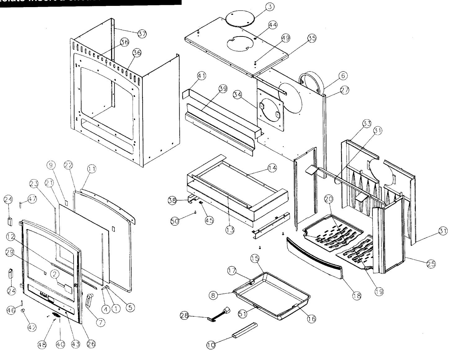 GODIN 660106 INSERT A ENCASTRER - Mise en garde particulière concernant la porte foyer : - 2