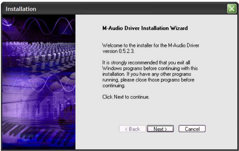 M-AUDIO TRIGGERFINGER - Installation du pilote multicontact pour Windows - 2
